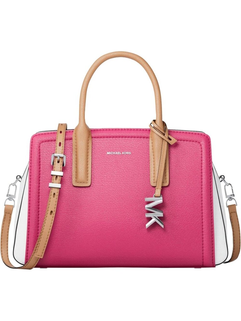 Women Gold tone Pink Handbag Shoulder Crossbody Purse Top Handle Bag